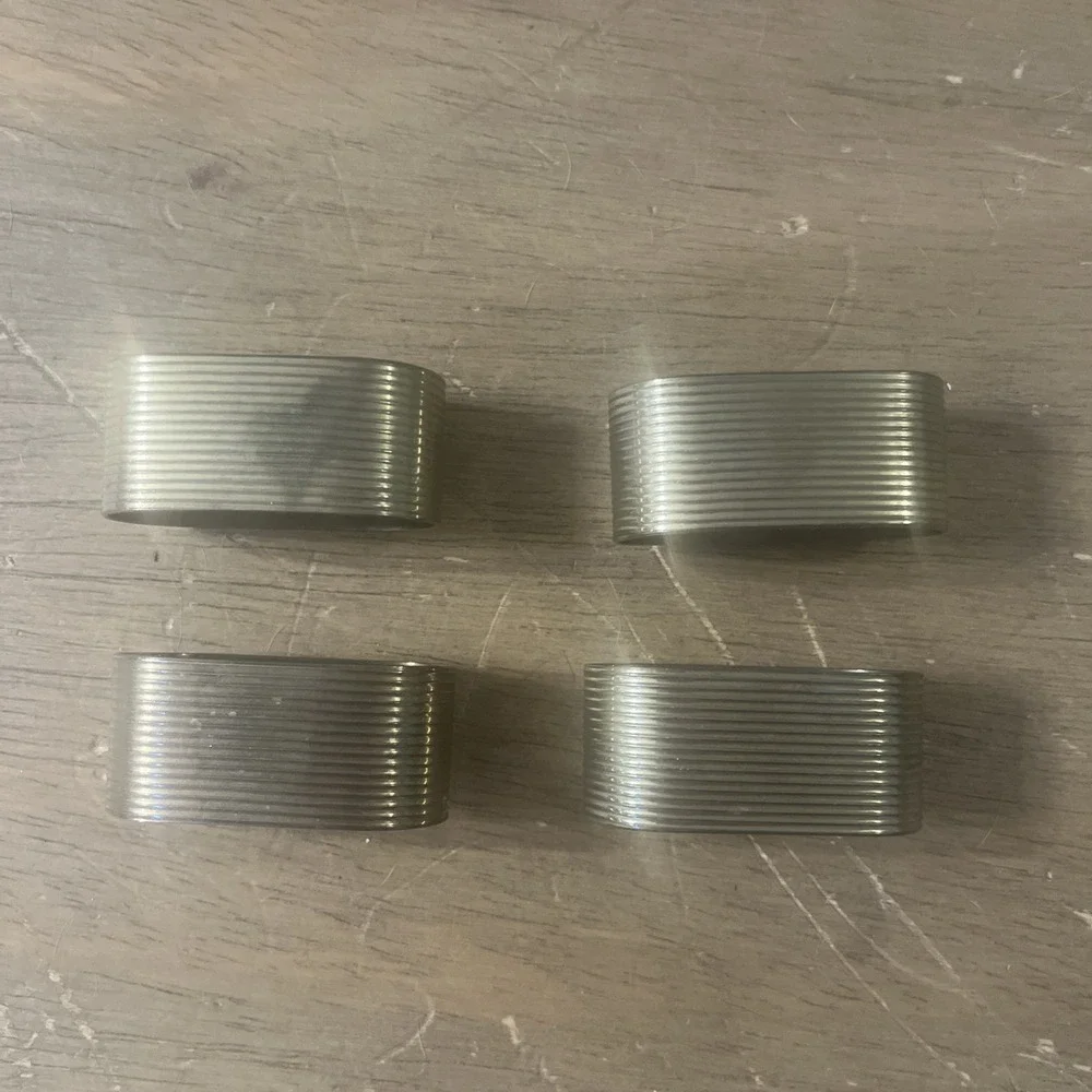 Vintage‎ Audrey Napkin Rings Brass/Gold Tone Ribbed Set of 4 Oval